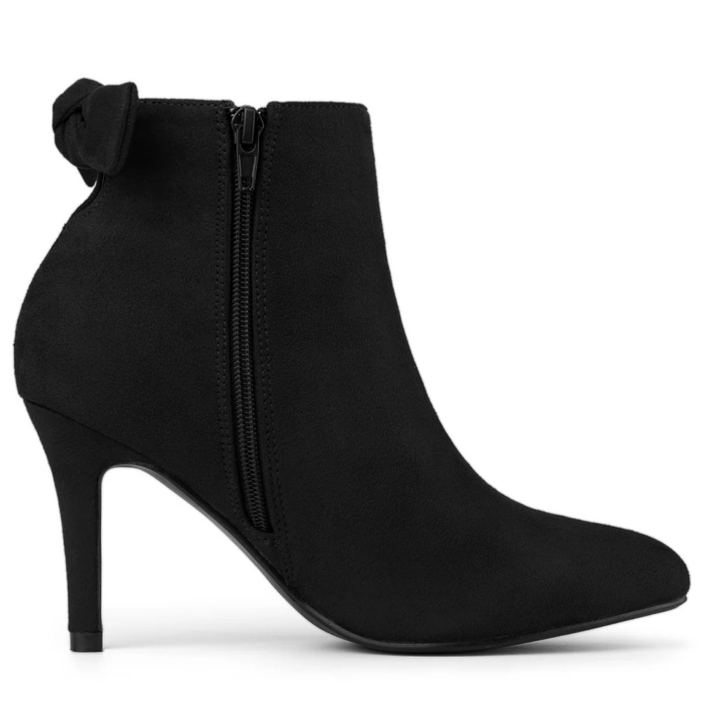 Allegra K Black Ankle Booties with Pointed Toe and High Heel - Picture 5 of 5